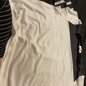 White and grey baseball tee